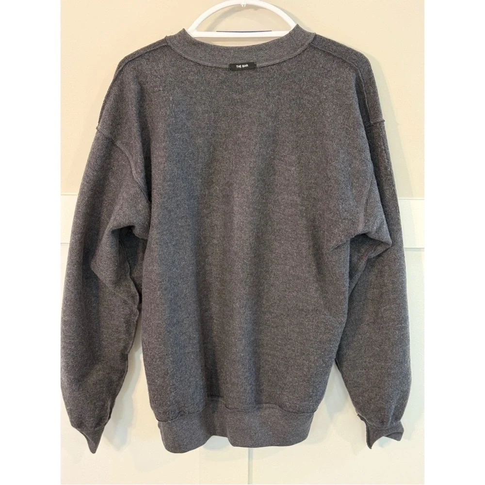 Women's The Bar Sweatshirt L Gray Varsity - Picture 6 of 8